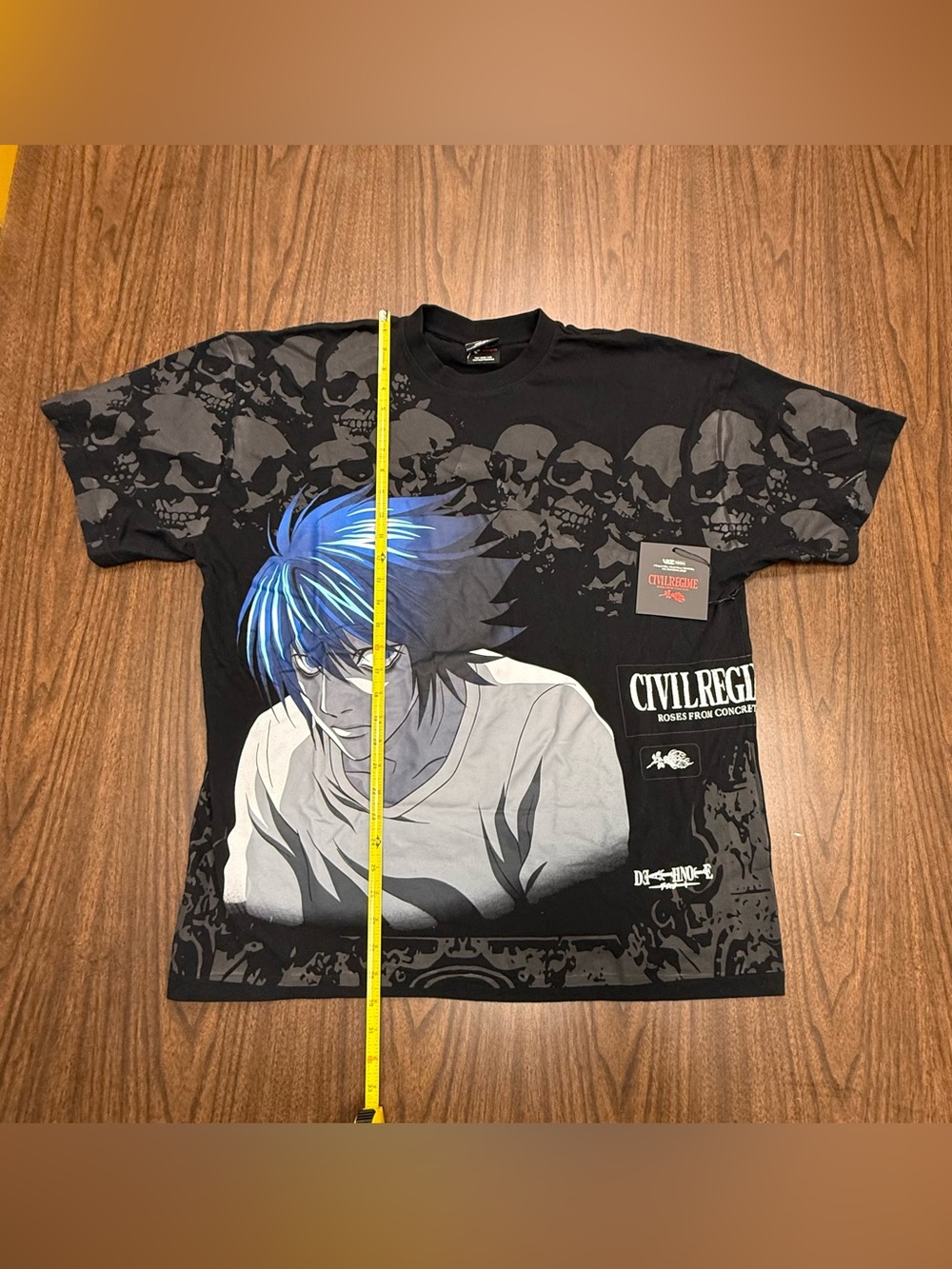 Civil Regime Death Note Black Graphic Anime Tee with Blue Accent NWT Oversized M - Picture 7 of 10